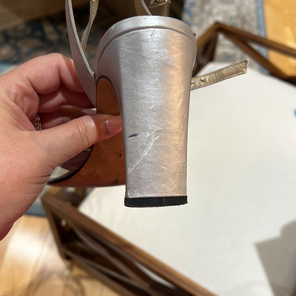 Sacha London 9.5B silver wedding or part heels - Picture 6 of 10